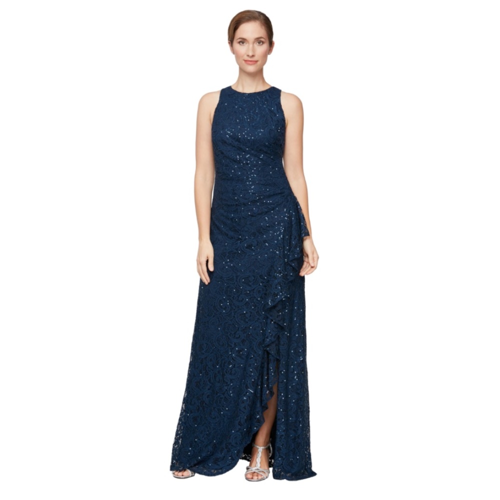 Alex Evenings Women's Long Sleeveless Mother of The Bride/Groom Dress